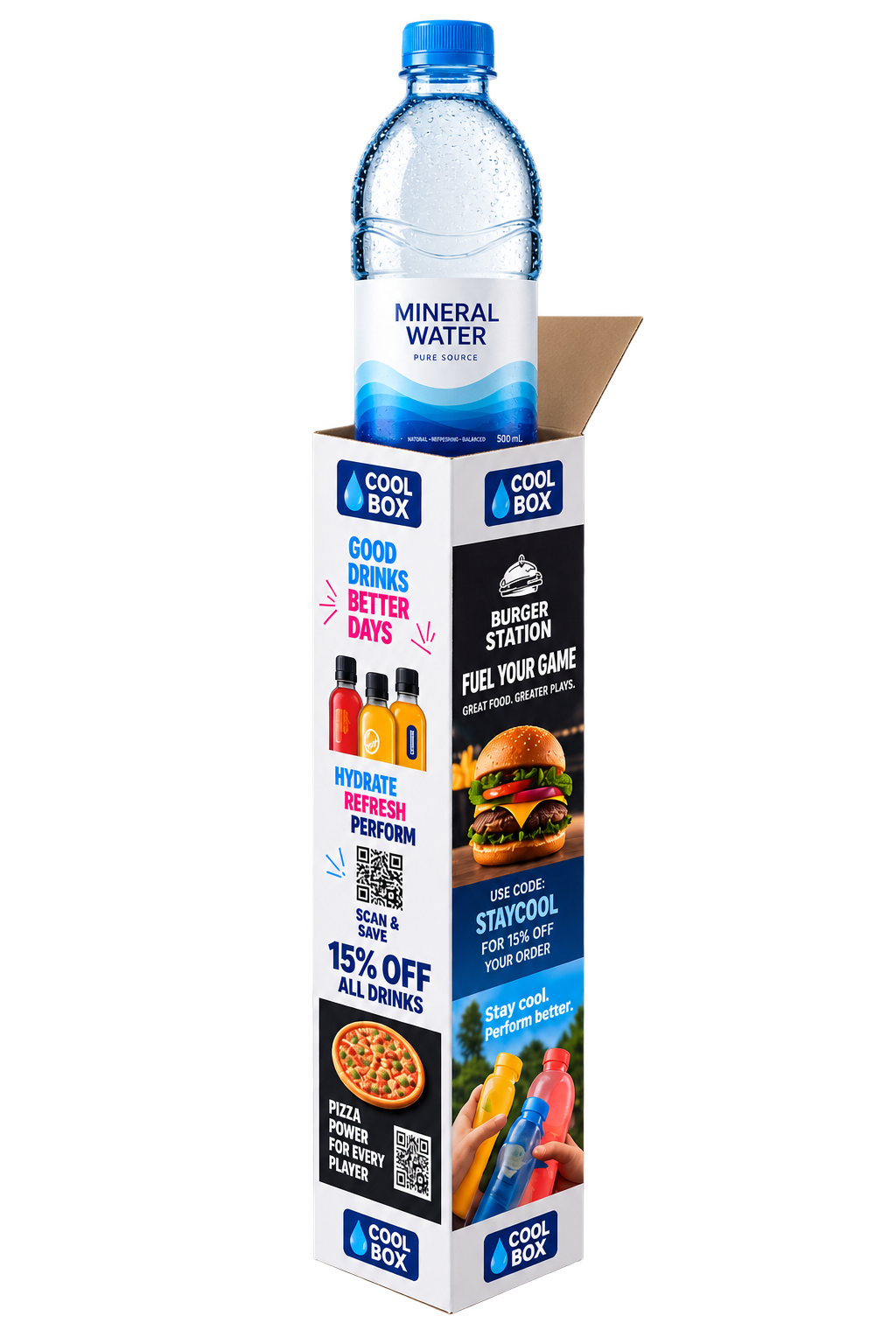 Cool Box with chilled water bottle